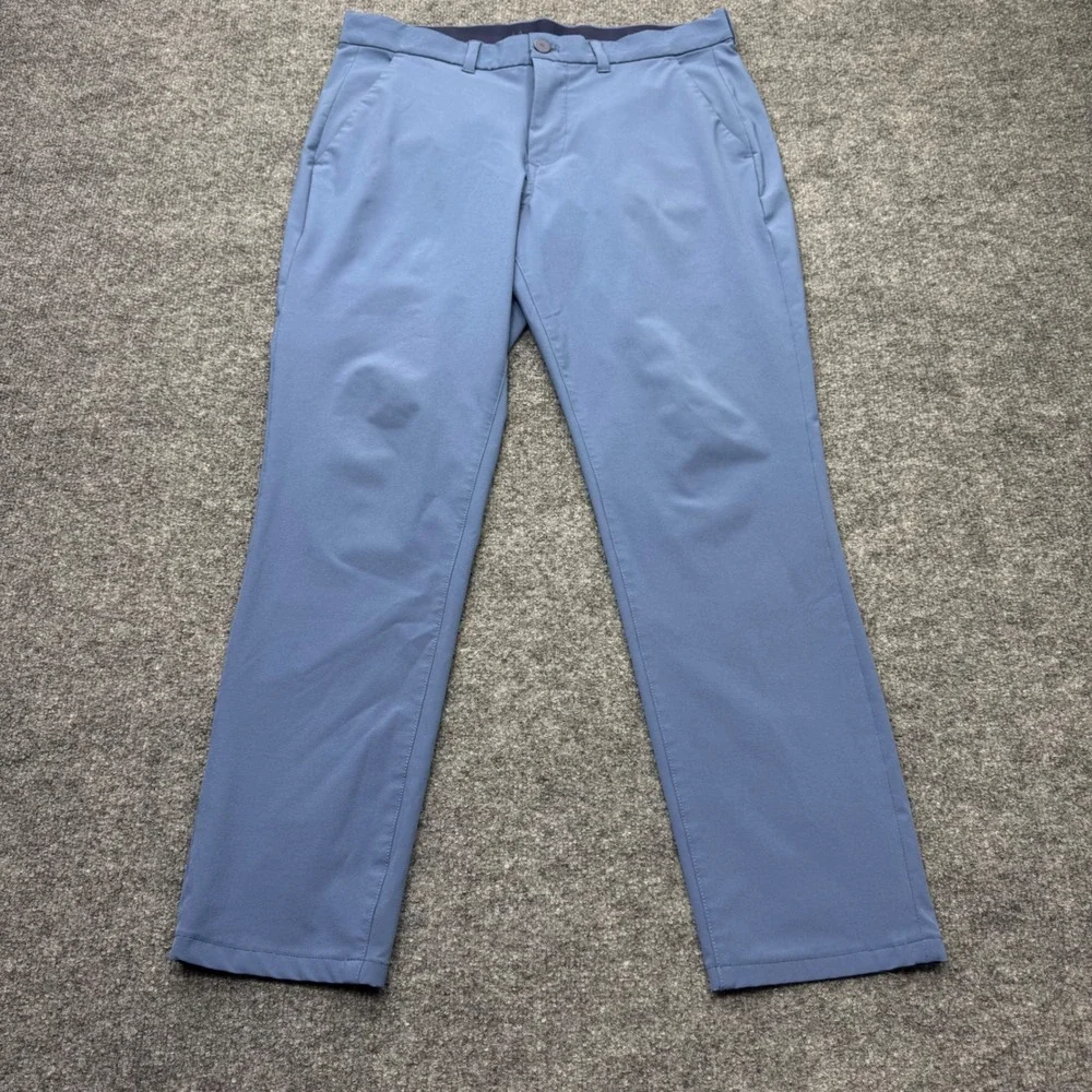 Mizzen + Main Helmsman Slim Blue Performance Chino Golf Pants 32W 30L Mens
